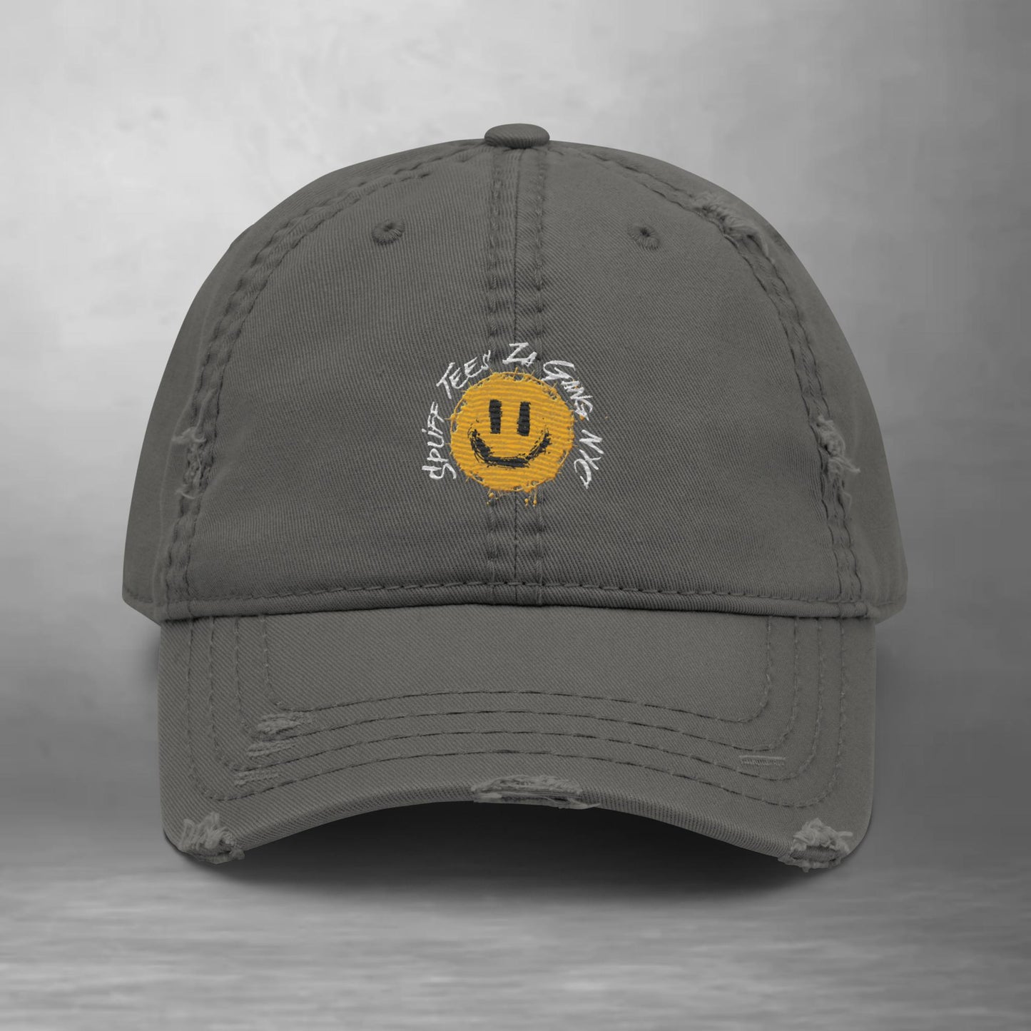 SMILEY SPLIFF Distressed Dad Hat